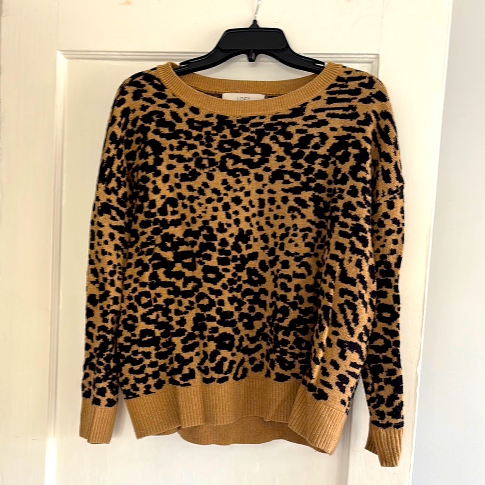 Leopard Print Sweater - Black and Tan